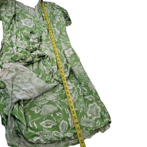 Goodthreads Women's Fluid Twill Wrap Midi Dress Green/White Floral Size XX-Large - Picture 14 of 14
